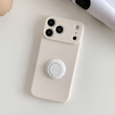 (Ring Holder) 360° Rotating Hidden Bracket, Can Be Placed Vertically Or Horizontally, 1pc Liquid-Like Phone Case Suitable For IPhone 17 Pro Max/Air/16/15/14/13/12/11/X/XR/XMax/8/8P/7/7P