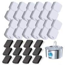 2.2L Stainless Steel Cat Water Fountain Replacement Filter - 12 Filters and 12 Sponges - View 1