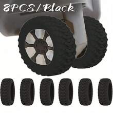 8Pcs/Set Luggage Suitcase Wheels Cover, Wheel Cover For Office Wheelchair, Portable Suitcase Wheel Protector Covers Black Silicone Luggage Wheel Covers Luggage Spinner Wheel Covers,Noise Reduction Wheels Cover Office Chair, Travel Accessories,Carry On Luggage Wheels Cover For Most Wheels Luggage Sets - 查看 1