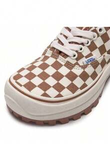 Vans男鞋女鞋Authentic Vibram DX厚底增高鞋德比鞋低筒休閒鞋情侶鞋VN0A5JLWD3M - 棕白棋盤格 - 查看 5