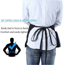 3/1pc Server Apron With 3 Pockets, Oil & Water Resistant Short Waist Apron For Female Waitress - Black - Black - View 5