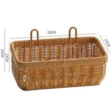 Cesta de almacenamiento para colgar en la pared, contenedor, cesta decorativa tejida a mano, cesta de almacenamiento de cocina para jardín, maceta, sala de estar - L - Ver 6