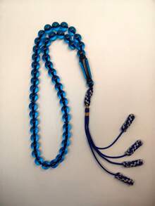 1条装，适合情侣佩戴，45颗珠子手持式祈祷念珠，休闲户外装饰手链，穆斯林圆形纯色精致祈祷念珠 - 彩色 - 查看 7