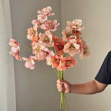 Hoa tulip 3D 3 đầu bằng lụa, hoa nhân tạo dùng làm phụ kiện chụp ảnh cưới. - Nhiều màu - Xem 4