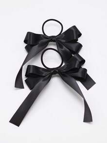 2 chiếc dây buộc tóc nơ nhiều lớp, kiểu dáng học sinh ngọt ngào, đa năng, độ co giãn cao dành cho bé gái - Nhiều màu - Xem 7