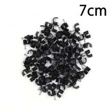 100-Pack 7mm Plastic Cable Clamps – Nail-In Wire Clips For Coax, Ethernet, Speaker & Cords, Cable Management Tacks For Home & Office (Black) - A - View 1