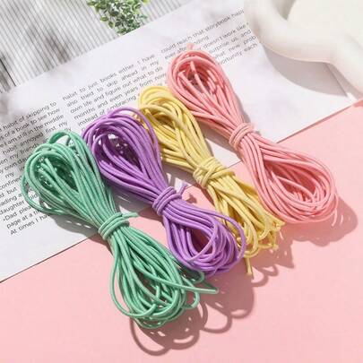 Dây thun tròn 2mm, dài 2m/gói, dùng để may vá, dây cao su dẹt, dây thun thắt lưng, dây treo khẩu trang tự làm.