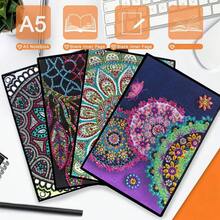 Bộ tranh đính kim cương 1 chiếc - Họa tiết Mandala Hoa và Lông vũ, Chất liệu da PU, Bao gồm dụng cụ đính kim cương, Thích hợp để viết, vẽ, ghi chú, Quà tặng Lễ Tạ ơn - Nhiều màu - Xem 5