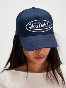 1pcs VonDutch Printed Baseball Cap, Classic Casual Retro Y2K Unisex Baseball Cap, Adjustable Size, Lightweight And Sun Protection, Suitable For Outdoor Sports, Daily Wear, Parties, And - Navy Blue - View 2