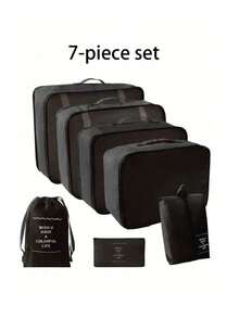 10/1pc Travel Storage Set, Includes Toiletry Bag, Makeup Bag, Underwear Storage Bag, Shoe Bag, Clothing Storage Bag. Can Store Clothes, Toiletries, Cosmetics, Makeup Brushes, Skincare Products, Phones And Various Small Items. Overall Bohemian Style, Suitable For Travel, Beach Vacation, Campus Life, Winter Travel And Back To School. - View 17