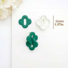 1 pieza/4 piezas Molde de arcilla suave 3D geométrico versátil a juego doble, para grabado y corte precisos en manualidades hechas a mano - Blanco - Ver 3