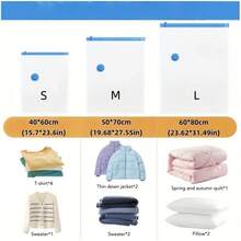 6pcs Extra Large Vacuum Storage Bags (With Manual Air Pump) - Space Saving Compression Set, Reusable, Suitable For Clothes And Bedding - Great For Dorm, Closet And Moving - Multicolor - View 4