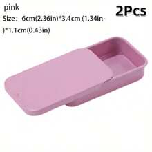 2/6pcs, Size: 2.36X1.34X0.43 Inches, Sliding Lid Metal Tin Box, Metal Box With Lid Small Item Storage Box, Such As Earrings, Jewelry Crafts, Etc. - Multicolor - View 17