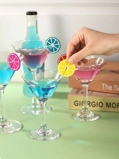 8 nhãn dán đồ uống bằng silicon màu cam - Nhãn dán ly rượu nhiều màu sắc, thích hợp cho các bữa tiệc Halloween, Giáng sinh, Ngày lễ tình nhân, dùng để nhận biết ly | Trang trí vui nhộn | Nhãn dán đồ uống bằng silicon, phụ kiện cocktail