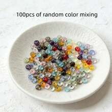 100 hạt cườm thủy tinh trong suốt 6/8/10mm, hạt cườm pha lê, thích hợp để làm đồ trang sức DIY, vòng tay, dây chuyền, móc khóa, dệt may. - Nhiều màu - Xem 8