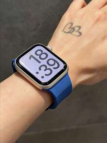 Sports Silicone Watch Band For Apple Watch Series 10/9/8/7/6/5/4/3/2/1 SE Ultra 2/1 – Breathable Unisex Watch Strap, Summer-Friendly Replacement Watch Accessories - Blue - View 3