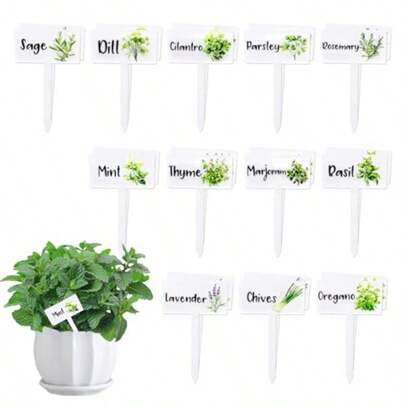 24 Pcs Acrylic Plant Tags And Garden Markers: Durable Plant Label Stakes For Outdoor Plants Weather-Resistant Plant Labels For Vegetables Seedlings Herbs And Garden Organization