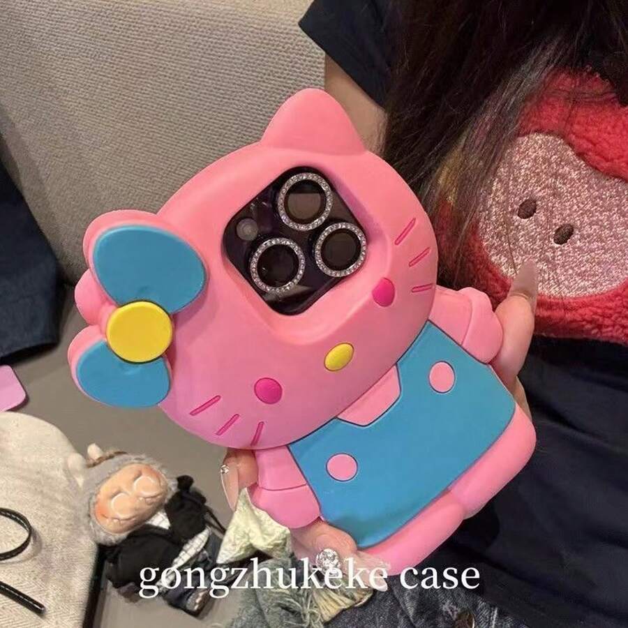 SANRIO 猫咪图案时尚创意蓝色挂绳硅胶防水防震软手机壳,兼容 17系列、11/12/12 Pro、13/14/15、13 Pro/14 Pro/15 Pro、12 Pro Max/13 Pro Max/14 Pro Max/15 Pro Max、16、16 Pro、16 Pro Max、17、17 Pro、17 Pro Max,母亲节、感恩节的绝佳礼物 - 粉色 - 查看 1