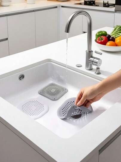 硅胶毛发收集器兼排水塞，适用于浴缸和淋浴房 - 防止堵塞和异味