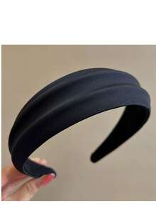 3pcs/1pc Women's Black, White, Khaki Satin Headbands, Fashion Versatile High-End Elegant Simple Solid Color Hair Accessories Suitable For Daily Wear, Casual, Party, Commute, Vacation, Ponytail, Bun, Face Washing, Makeup, Outfit Matching - Multicolor - View 2