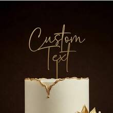 Hiasan Kue Pernikahan Emas Mr. & Mrs. - Akrilik Rustic Kustom dengan Potongan Laser, Nama Kustom, Dekorasi Ulang Tahun Pernikahan, Dekorasi Kue Efek 3D, Pesta Lajang - Topi Kue Pernikahan Emas - View 20