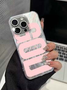 Pink "God" Slogan Graphic Print IMD Feather Yarn Pattern Shockproof Phone Case Compatible With IPhone 13/11/17/17pro/16/14/15/15pro/15 Plus/15 Promax/7plus/8plus/X/Xs Max/Xr/11pro/12pro/13pro/14pro/12mini/13mini/11promax/12promax/13promax/14promax/14plus/17pro Max/17Air/6/6s Plus/7/8/16Pro/16plus/16promax/Se2/17promax And Galaxy/A54/A14/A12/A13/A15/A32/A33/A24/A52S/S20/S21/S22/S23/S24/S23Plus/S24ultra/S25/A15/A33/A23 - Multicolor - View 4