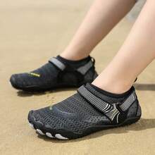 Couples' Beach Water Shoes, Five-Finger Design, Outdoor Casual Shoes, Shock-Absorbing Drainage Holes - Black - View 4
