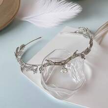 A Women's Rhinestone Pendant Headband, Featuring A Bohemian-Style Forehead Decoration Inspired By Viking Aesthetics. Very Suitable For Decoration And Wear In Photography, Celebrations, Weddings, Festivals, And Halloween Events. - bạc - Xem 10