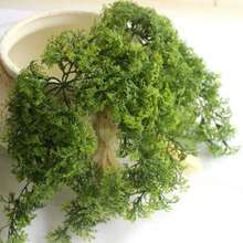 1件人造苔藓枝，植物墙面装饰悬挂藤蔓假花盆栽，微景观保鲜苔藓 - 綠色 - 查看 2