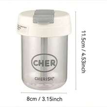 1pc 300ml/10oz Plastic Cup With Straw, Portable Women's Water Cup, Summer - Multicolor - View 2