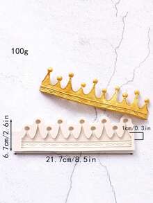 小型皇冠與蝴蝶結矽膠模，用於翻糖、巧克力、蛋糕裝飾，生日烘焙，糖果成型，DIY翻糖巧克力模具 - 米色 - 查看 8
