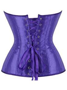 Women's Tight Bandage Bustier Crop Top, Backless Strapless Tube Top Summer - Dark Purple - View 2