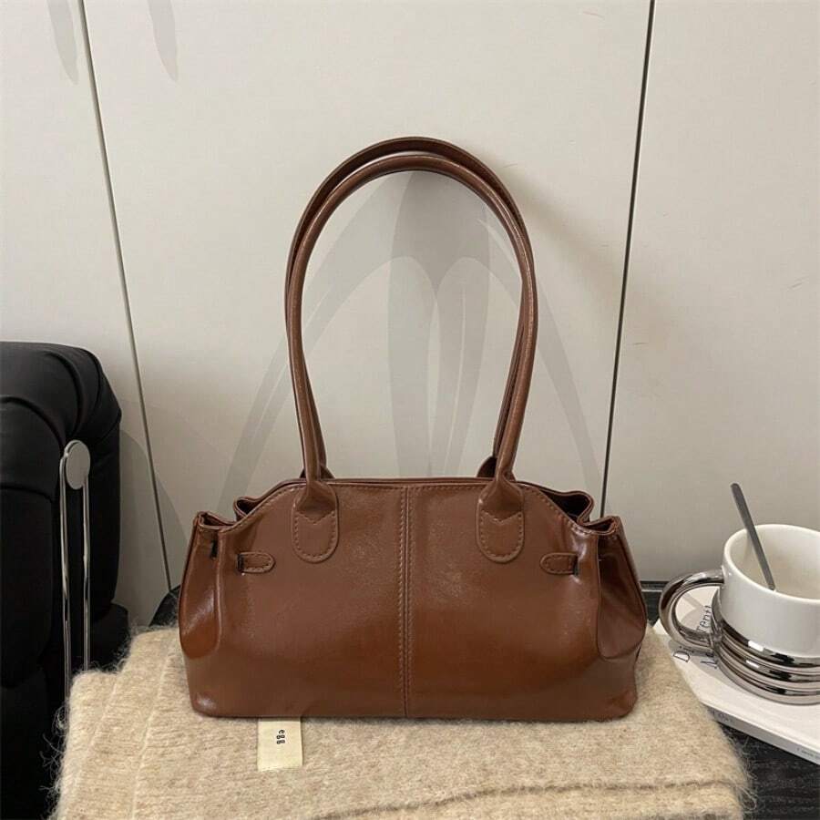 2026 New Women's Minimalist High-End Soft Tote Bag Large Capacity Versatile Shoulder Bag For Work Office Commute Daily Shopping,New Graduates, Office Workers, Suitable For Office, University, Work, Business, Commuting, Outdoor, Travel, Hiking - 彩色 - 查看 1