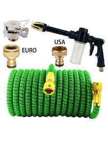 高压花园软管、可伸缩洗车软管、软水管、洗车水枪、喷嘴、花园浇水软管、草坪洒水软管、清洁水管 - B - 查看 15