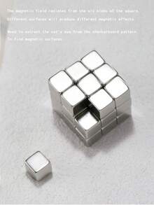 Herramienta de arte de uñas 2026 Nuevo estilo Cubo magnético de arte de uñas Patrón de tablero de ajedrez Patrón de cocodrilo Ojo de gato para uso de arte de uñas Herramientas para uñas - Plateado - Ver 4