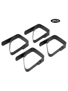 4 Kẹp khăn trải bàn bằng thép không gỉ màu đen - Thiết kế chống gỉ và chống trượt, thích hợp cho ăn uống, dã ngoại, tiệc tùng và sử dụng ngoài trời - Màu trơn, Kẹp cố định, thích hợp cho Giáng sinh và ngày lễ - màu đen - Xem 10