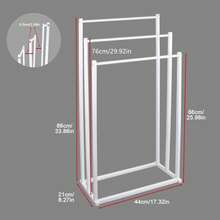 3 Tier  Floor Towel Rail Rack Holder - Weiss - Übersicht 3
