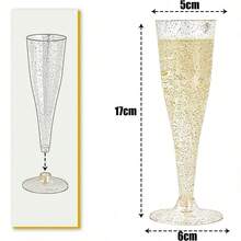 1/3/6個裝高級可重複使用香檳杯，適用於派對、婚禮、生日、情人節及各種聚會，情人節、婚禮、生日派對、節日與茶歇的理想選擇，完美適合製作新年與聖誕前菜 - 彩色 - 查看 8