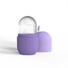 Bandeja de enfriamiento facial, molde de hielo de enfriamiento facial para salón de belleza, masaje, rodillo de hielo desinflante - Morado Violeta - Ver 3