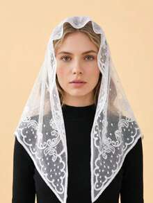New Triangular Scarf Neck Warmer Muslim Prayer Hijab Breathable Shawl - White - View 1