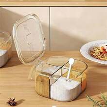 Bộ hộp đựng gia vị nhà bếp, tích hợp nhiều ngăn đựng muối, bột ngọt, tiêu và các loại gia vị khác. - Trong sáng - Xem 3