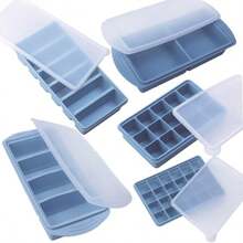 L2ozm0hg Silicone Freezer Molds Gift Set With 1and 2 Tbsp 1/2 1 And 2 Cup Silicone Freezer Trays With Lids - Meal Prep And Kitchen Essentials Bundle Blue 5 Pack - 藍色 5 件裝 - 查看 1