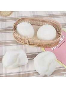1pc 6cm Japanese Style Plastic Steamed Bun, Slow Rebound Squeeze Toy, Suitable For Stress Relief And Classroom Use, Ideal Birthday Gift - Steamed Bun - View 9