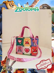 1pc Disney Officially Licensed "Zootopia" Pattern Tote Bag, Large Capacity Foldable Drawstring Shoulder Bag, Lightweight Handbag, Official Authorized, Multiple Styles Available, Perfect For Women/Girls/Ladies Daily Shopping & Outings - Multicolor - View 8