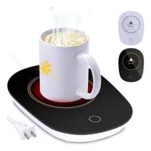 Calentador de Tazas Eléctrico con Sensor Inteligente, Placa Calentadora de Café 16W, Mantiene Calor para Café, Té y Leche, Uso en Oficina y Hogar (Sin Taza) - Negro - Ver 2