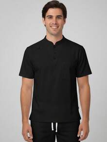 Uniforme Quirurgico  Regular    Botón  Bolsillo    para Caballero Modelo Osler - Negro - Ver 2