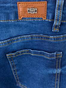 Wide-Leg Denim Pants With A Flattering High Waist And Functional Cargo-Style Side Pockets - Medium Blue H2KB14 - View 9
