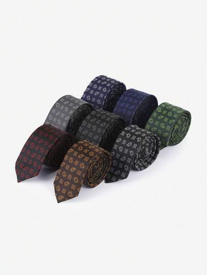 1 chiếc cà vạt hẹp unisex họa tiết hoa điều kiểu cổ điển, phụ kiện vest công sở nam, màu cà phê dệt cho đám cưới và tiệc tùng.