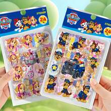 Paw Patrol 24款可爱狗狗图案装饰卡片和和纸胶带贴纸。包含Rubble、Chase、Rocky、Zuma、Skye、Everest、Tracker、Tuck、Ella、Rex、WildCat和Liberty等角色，采用PVC材质，颜色柔软随机。适用于手工制作、礼品包装、手机、杯子、行李箱、笔记本、日常装饰、生日主题和DIY项目。（图片仅供参考，请以实物为准，包装盒可能有所不同） - 彩色 - 查看 7