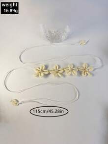 imoli 1 chiếc dây đeo eo/dây đeo thân dệt thủ công kiểu Bohemian bằng dây nhựa polyester, quà tặng trang sức phù hợp cho phụ nữ mùa hè, kỳ nghỉ biển. - 32393-wac-white-EP - Xem 3